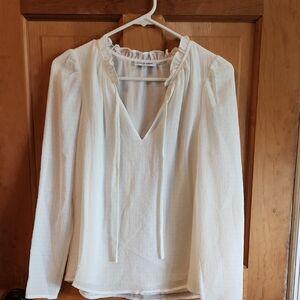 Calvin Klein Cream V-Neck Blouse